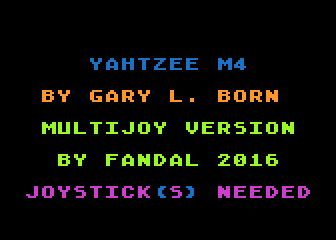 Screenshot of Yahtzee M4