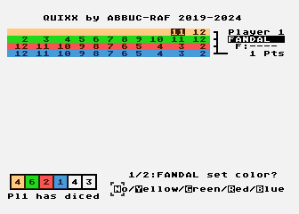 Screenshot of Quixx